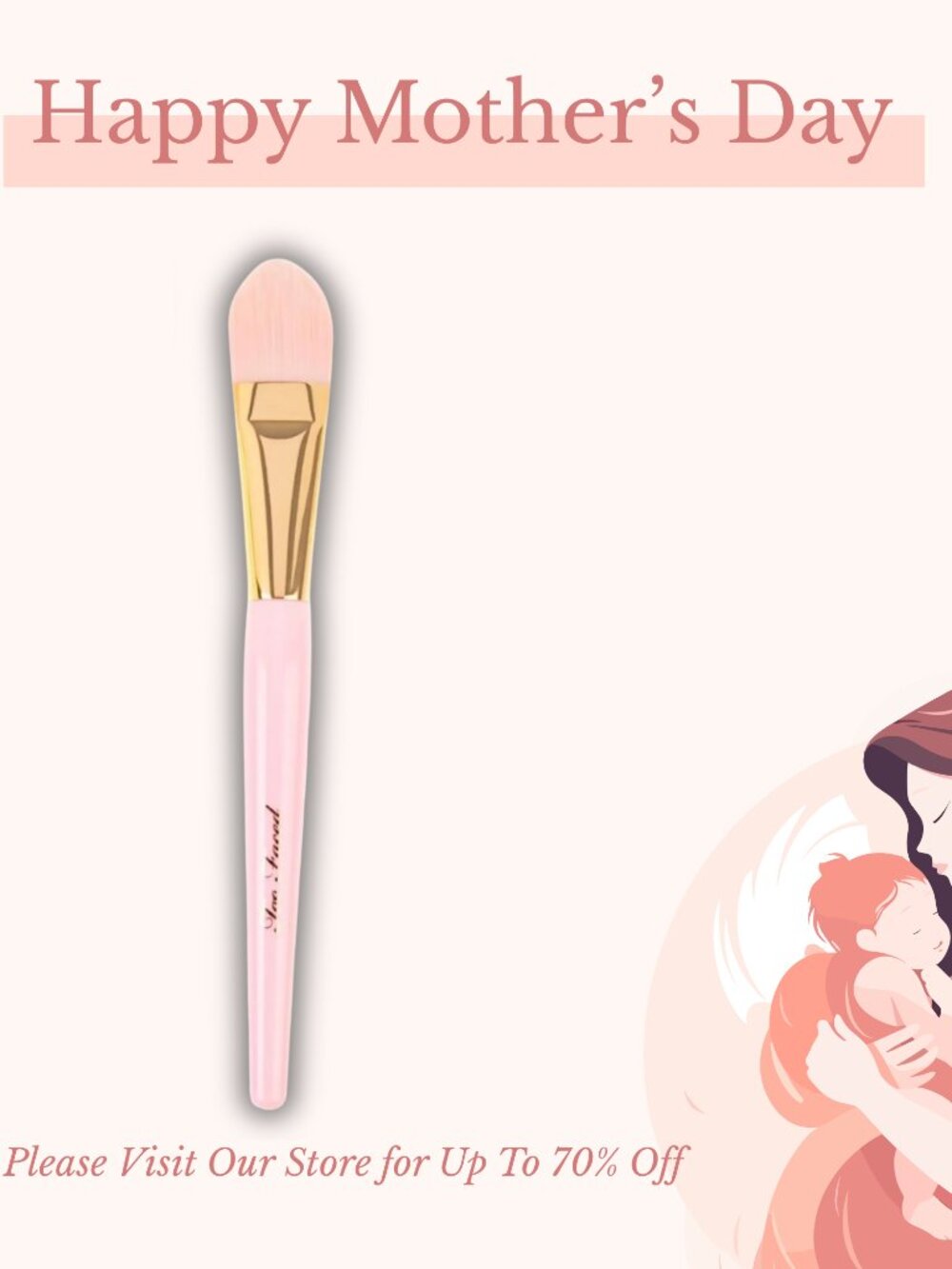 Too Faced Pink & Gold Foundation/Concealer Brush